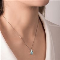 Halskette Mirco Visconti Dame in Weißgold Acquamarina 1.88 Ct II56/10AC - II56/10AC